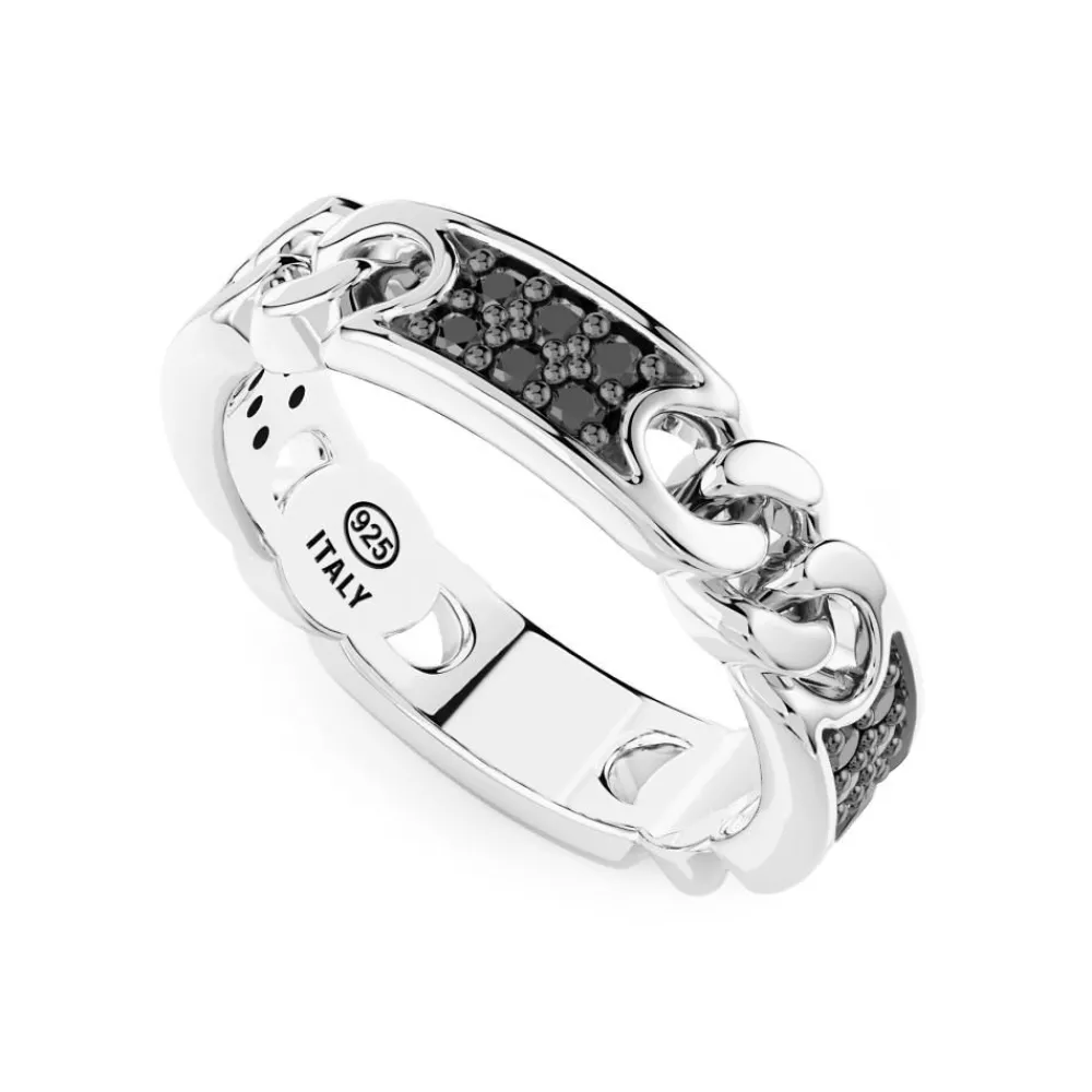 Best Bague Zancan En Argent Maille Gourmette Avec Pierres Naturelles. Bagues