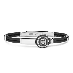 Shop Bracelet En Cuir Avec Plaque Et Logo Bugatti En Argent. Bracelets