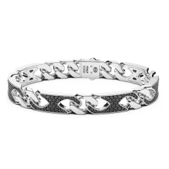 New Bracelet Gourmette Zancan En Argent Avec Pierres. Bracelets