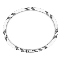 New Bracelet Gourmette Zancan En Argent Avec Pierres. Bracelets