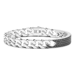 Online Bracelet Jonc Zancan Avec Gourmette Souple En Argent Avec Pierres. Bracelets