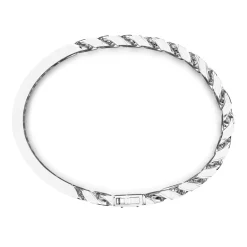 Online Bracelet Jonc Zancan Avec Gourmette Souple En Argent Avec Pierres. Bracelets