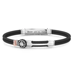 Shop Bracelet Zancan En Kevlar Avec Plaque Et Rose Des Vents. Bracelets