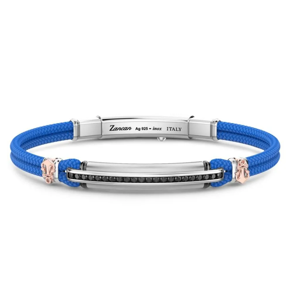 Flash Sale Bracelet Zancan En Kevlar Avec Plaque Et Pierres Noires. Bracelets