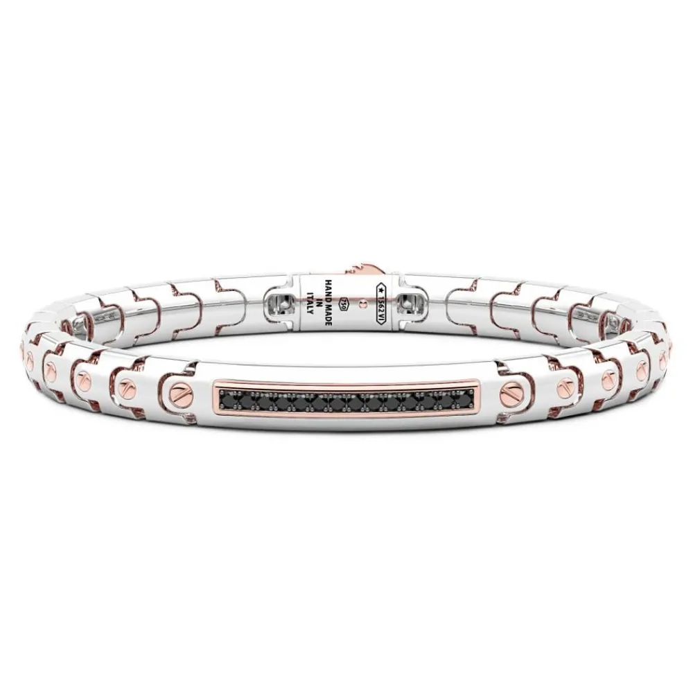 Flash Sale Bracelet Zancan En Or 18 Carats Avec Diamants Noirs. Bracelets