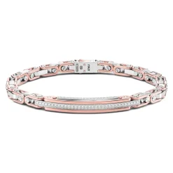 Cheap Bracelet Zancan En Or 18 Carats Et Diamants Avec Plaque Centrale. Bracelets