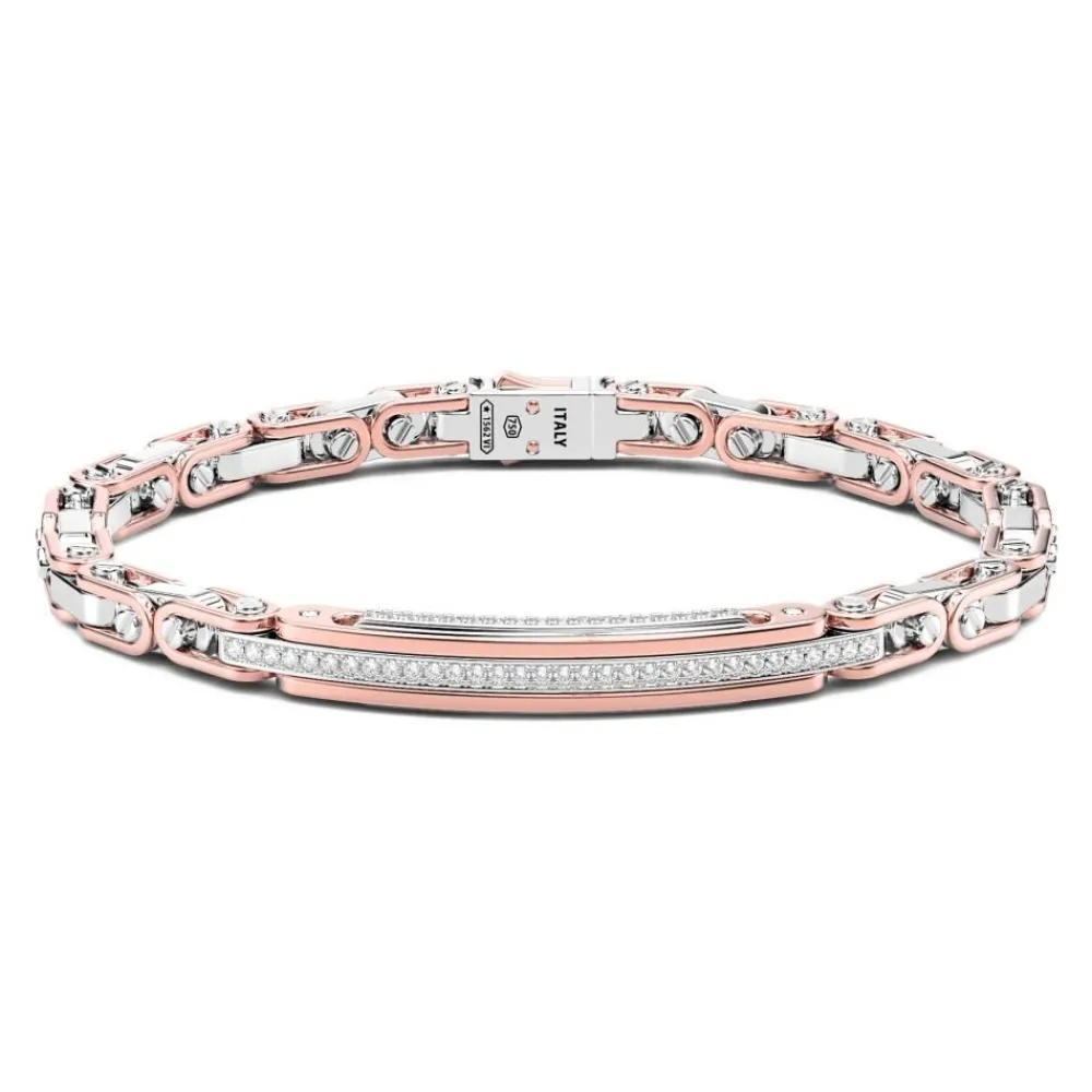Cheap Bracelet Zancan En Or 18 Carats Et Diamants Avec Plaque Centrale. Bracelets