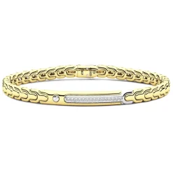 Best Sale Bracelet Zancan En Or 18 Carats Avec Plaque Et Diamants. Bracelets