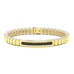Store Bracelet Zancan En Or 18 Carats Et Diamants Noirs. Bracelets