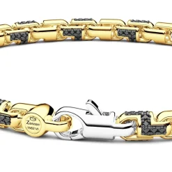 Best Bracelet Zancan En Or Jaune 18 Carats Et Diamants Noirs. Bracelets