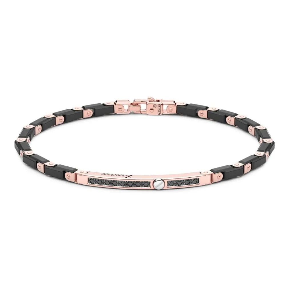 Clearance Bracelet Zancan En Or 18Kt Et Ceramique Noire. Bracelets