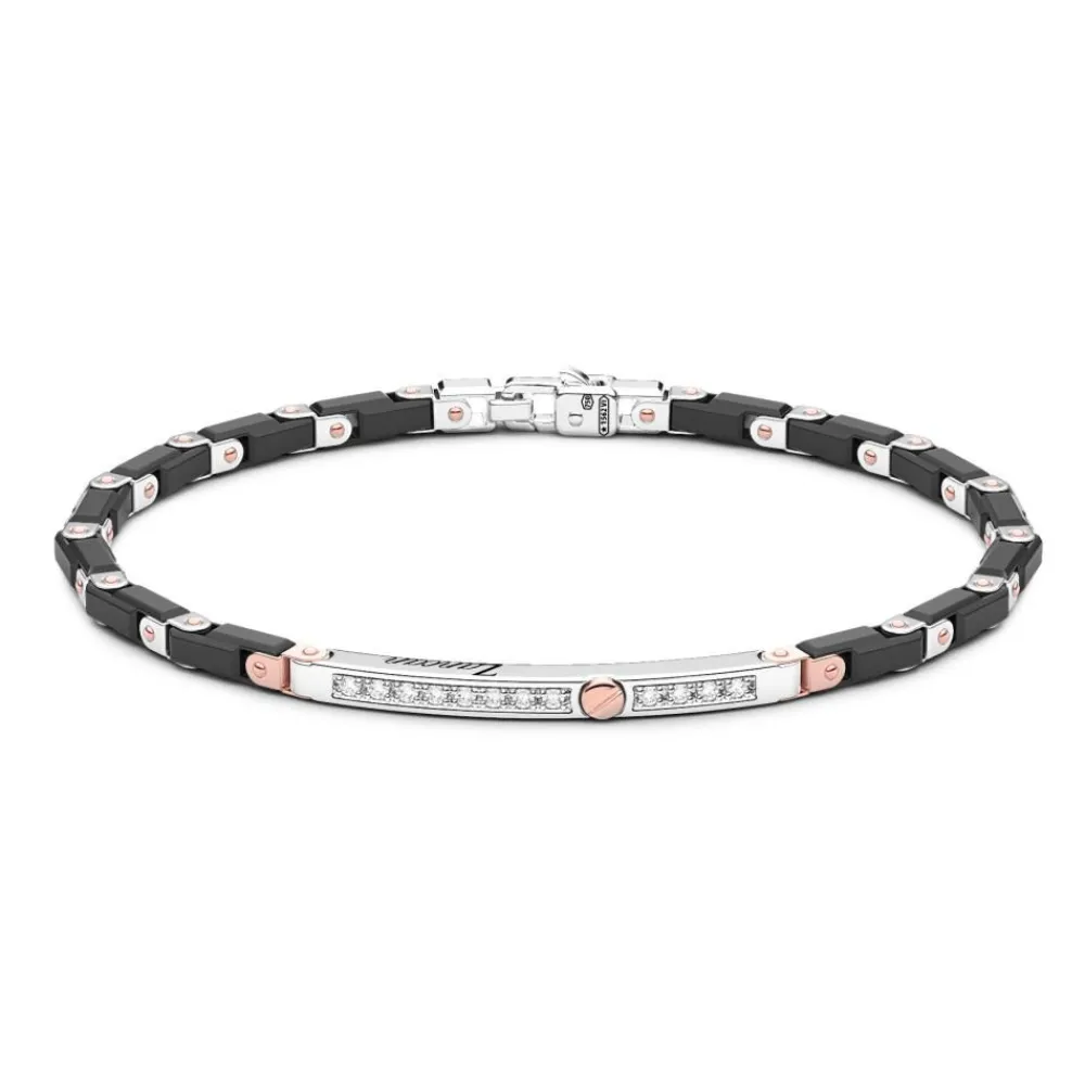 Sale Bracelet Zancan En Or 18Kt Et Ceramique Noire. Bracelets