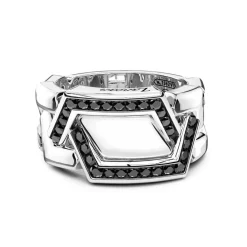 Cheap Chevaliere Zancan En Argent Avec Pierres. Bagues