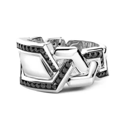Cheap Chevaliere Zancan En Argent Avec Pierres. Bagues