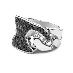 Discount Chevaliere Zancan En Argent Avec Pierres. Bagues