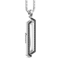 Shop Collier Zancan En Argent Avec Pendentif Plaque Et Pierres. Colliers