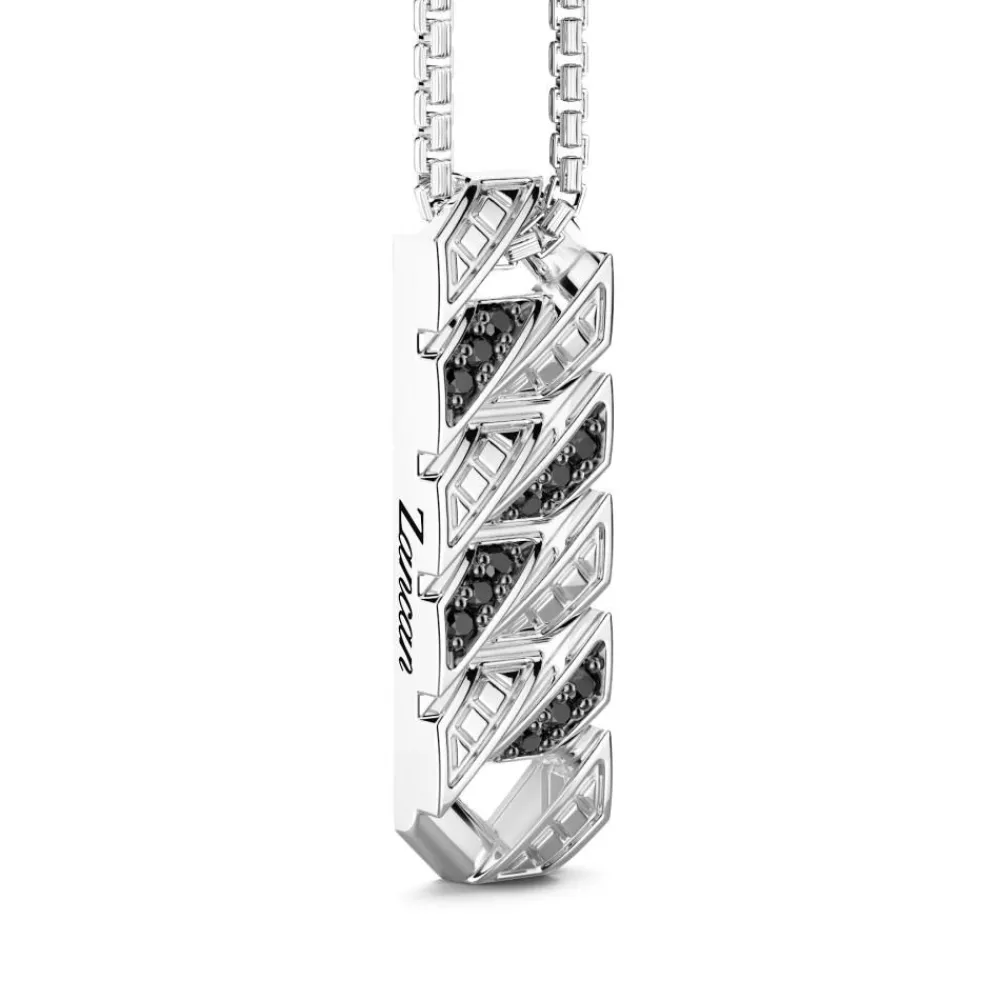 Cheap Collier Zancan En Argent Avec Pendentif Plaque Et Pierres. Colliers