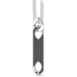 Discount Collier Zancan En Argent Avec Pendentif Plaque Et Pierres. Colliers