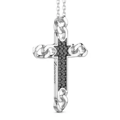 New Collier Zancan En Argent Avec Pendentif Croix Et Pierres Naturelles. Colliers