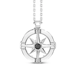 Cheap Collier Zancan En Argent Avec Pendentif Rose Des Vents. Colliers