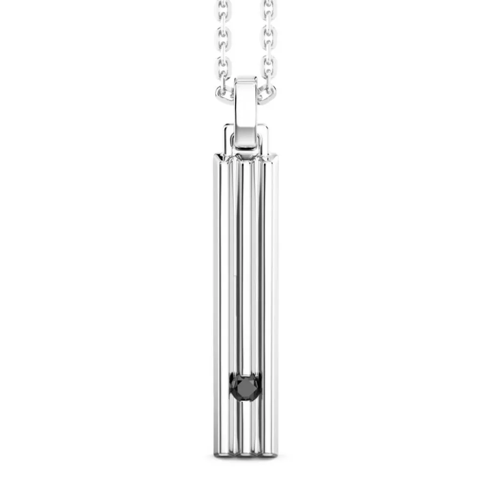 Clearance Collier Zancan En Argent Avec Pendentif Plaque Verticale. Colliers