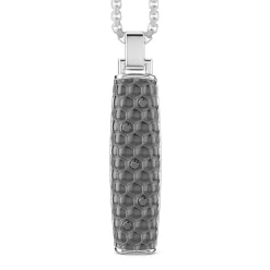 Hot Collier Zancan En Argent Avec Pendentif Baguette. Colliers