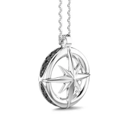 Shop Collier Zancan En Argent Avec Pendentif Rose Des Vents. Colliers