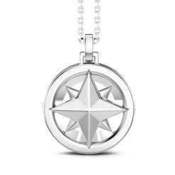 Discount Collier Zancan En Argent Avec Pendentif Rose Des Vents. Colliers