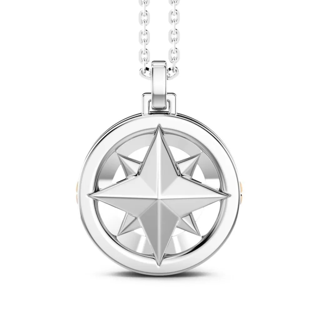 Discount Collier Zancan En Argent Avec Pendentif Rose Des Vents. Colliers