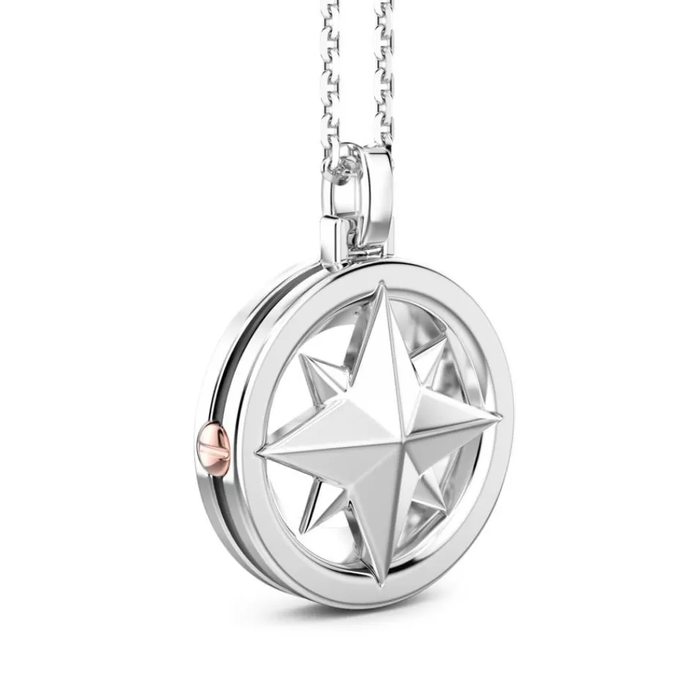 Discount Collier Zancan En Argent Avec Pendentif Rose Des Vents. Colliers