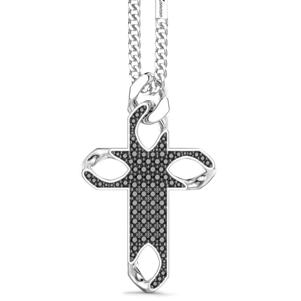 Sale Collier Zancan En Argent Avec Pendentif Croix Et Pierres. Colliers