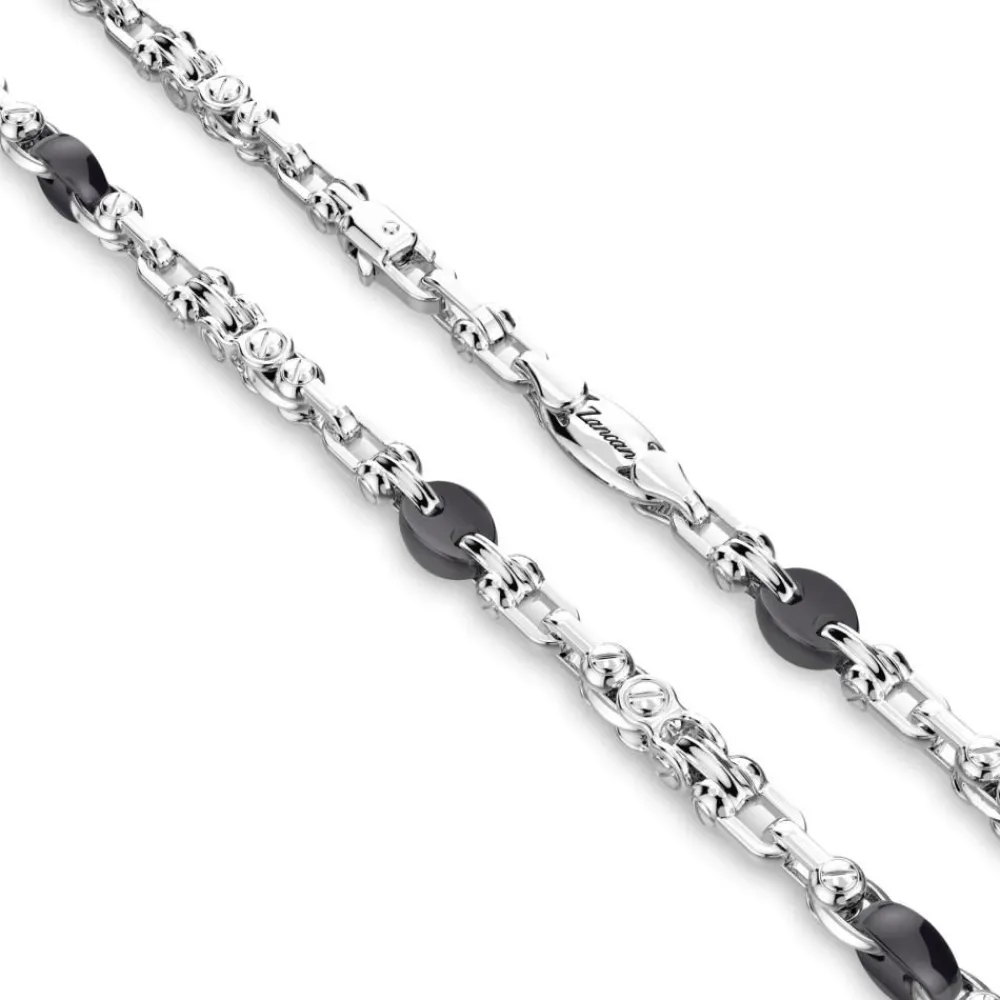 Hot Collier Zancan Maille Seule En Argent Et Ceramique. Colliers