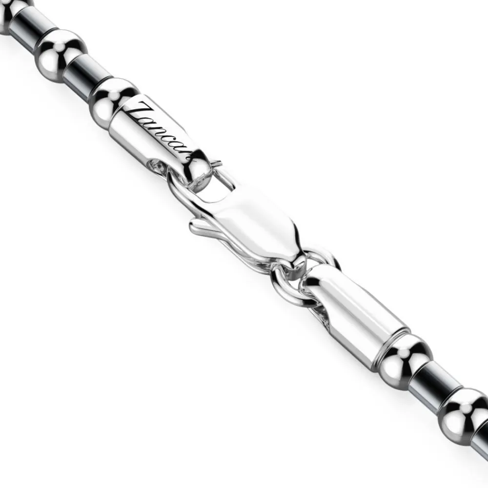 Outlet Collier Zancan Souple En Argent Avec Perles. Colliers