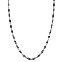 Fashion Collier Zancan Souple En Argent Avec Perles Et Elements Tubulaires. Colliers