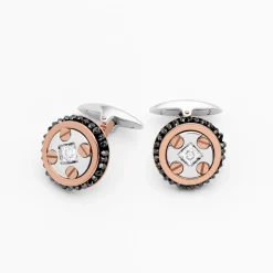 Fashion Gold Men'S Round Cufflinks. Boutons De Manchette