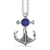 Shop Necklace With Anchor Pendant With Natural Lapis Lazuli Colliers