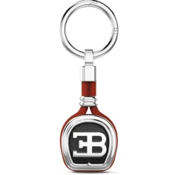 Hot Porte-clés Bugatti En Argent Et Cuir. Porte-clés