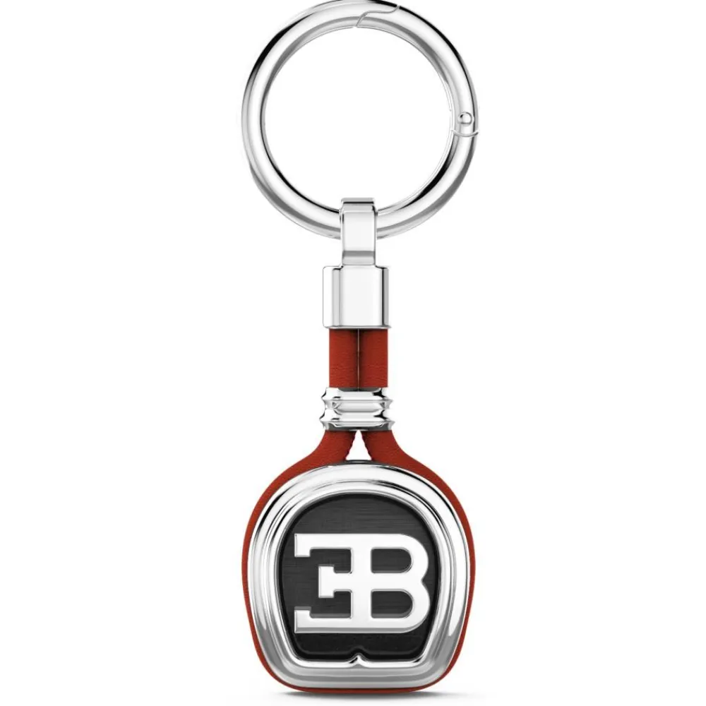 Hot Porte-clés Bugatti En Argent Et Cuir. Porte-clés