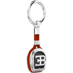 Hot Porte-clés Bugatti En Argent Et Cuir. Porte-clés