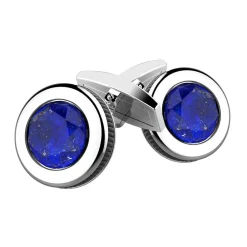 Online Silver Cufflinks With Lapis Lazuli. Boutons De Manchette