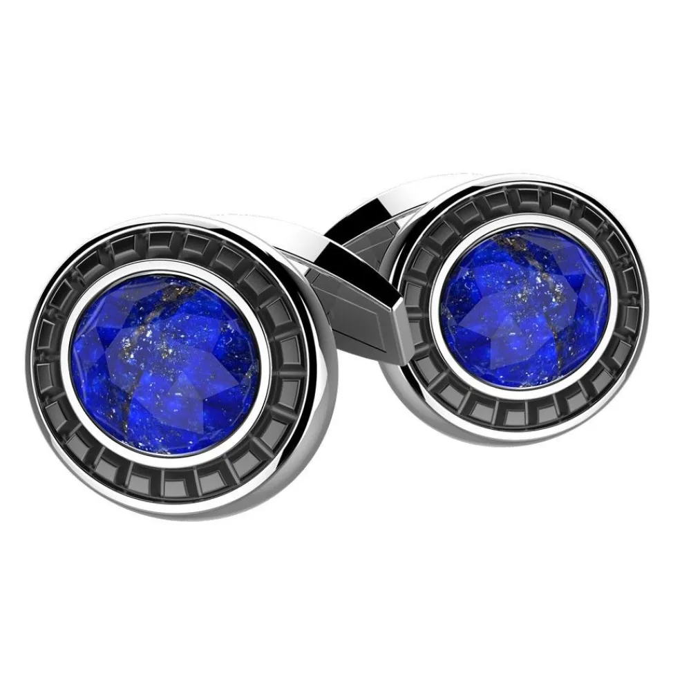 Flash Sale Silver Cufflinks With Oval Lapis Lazuli. Boutons De Manchette