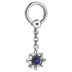 Shop Silver Keychain With Sun And Lapis Lazuli Porte-clés