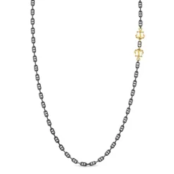 Fashion Silver Necklace With Anchors. Colliers
