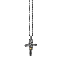 Clearance Silver Necklace With Cross And Small Knot. Colliers