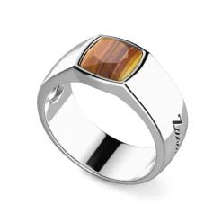 New Silver Ring With Tiger'S Eye Stone. Bagues