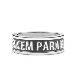 Shop Zancan Banded Silver Ring With Latin Inscription. Bagues