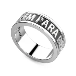 Shop Zancan Banded Silver Ring With Latin Inscription. Bagues