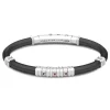 Cheap Zancan Black Silicone Bracelet With Silver Tag And Rose Gold Details. Bracelets