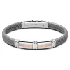 Discount Zancan Black Silicone Bracelet With Silver Tag And Rose Gold Details. Bracelets
