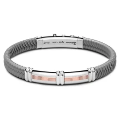 Discount Zancan Black Silicone Bracelet With Silver Tag And Rose Gold Details. Bracelets